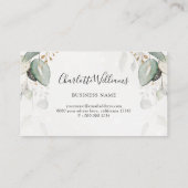 Waterverf Greenery Gold Eucalyptus Leaf Elegant Visitekaartje (Achterkant)