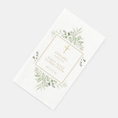 Waterverf Greenery Gold First Heilige Communie Servet (Hoek)