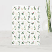 Waterverf Greenery Gold Foil Merry kerst Feestdagen Kaart (Achterkant)