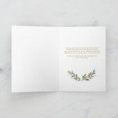 Waterverf Greenery Gold Foil Merry kerst Feestdagen Kaart (Binnen)