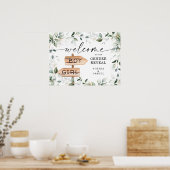 Waterverf Greenery Gold Gender onthullen Welkom Poster (Keuken)