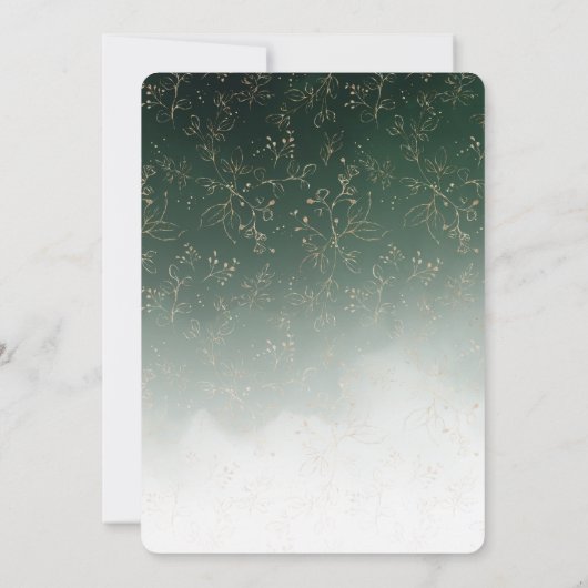 Waterverf Greenery Gold Gender onthulling Baby sho Kaart (Achterkant)