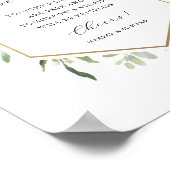 Waterverf Greenery Gold Hexagon Open Bar Sign Poster (Hoek)