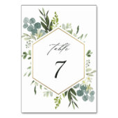 Waterverf Greenery Gold Hexagon Wedding Kaart (Voorkant)