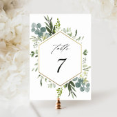 Waterverf Greenery Gold Hexagon Wedding Kaart