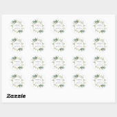 Waterverf Greenery Gold Hexagon Wedding Ronde Sticker (Vel)