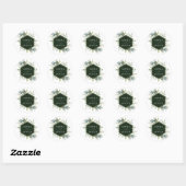 Waterverf Greenery Gold Hexagon Wedding Ronde Sticker (Vel)