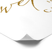 Waterverf Greenery Gold Hexagon Wedding Sign Poster (Hoek)