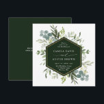 Waterverf Greenery Gold Hexagon Wedding Square Kaart<br><div class="desc">Deze elegante trouwuitnodiging bevat geschilderde waterverf eucalyptus,  groene bladeren,  bloemen met een faux goud geometrisch hexagon lijst. Voor meer geavanceerde aanpassing van dit ontwerp,  te klikken gelieve de "meer"verbinding aanpassen. Overeenkomende objecten zijn ook beschikbaar.</div>