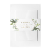 Waterverf Greenery Gold Hexagon Wedding Uitnodigingen Wikkel (Voorkant Voorbeeld)