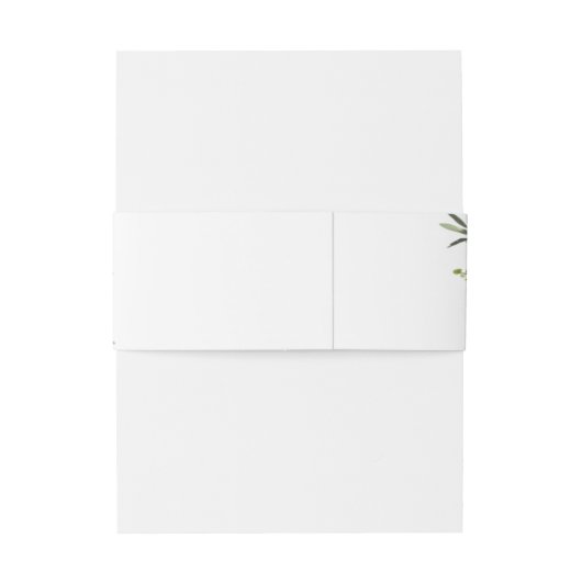 Waterverf Greenery Gold Hexagon Wedding Uitnodigingen Wikkel (Achterkant Voorbeeld)