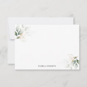 Waterverf Greenery Gold laat persoonlijke | Blanco Notitiekaartje (Voorkant)