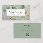 Waterverf Greenery Gold Leaf Business Ca Visitekaartje (Voorkant / Achterkant)