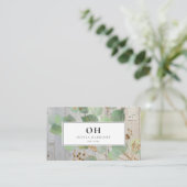 Waterverf Greenery Gold Leaf Business Ca Visitekaartje (Staand voorkant)