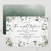 Waterverf Greenery Gold repesial Dinner Kaart (Voorkant / Achterkant)