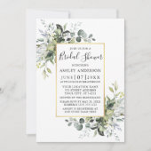 Waterverf Greenery Gold Sage Green Shower Kaart (Voorkant)