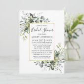 Waterverf Greenery Gold Sage Green Shower Kaart (Staand voorkant)