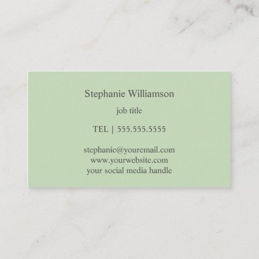 Waterverf Greenery & Gold Visitekaartje (Achterkant)