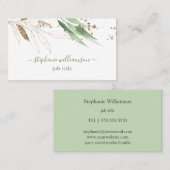 Waterverf Greenery & Gold Visitekaartje (Voorkant / Achterkant)