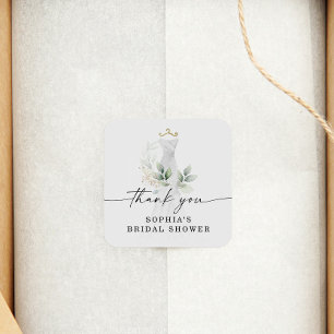 Waterverf Greenery Gold Vrijgezellenfeest Hartelij Vierkante Sticker