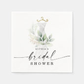 Waterverf Greenery Gold Vrijgezellenfeest Napkins Servet (Voorkant)