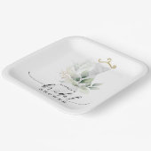 Waterverf Greenery Gold Vrijgezellenfeest Papieren Bordje (Gebogen)