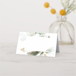 Waterverf Greenery Gold Wedding Place Card Plaatskaartje