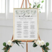 Waterverf Greenery Gold Wedding Seating Chart Poster