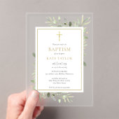 Waterverf Greenery Gouden doop doop doop Acryl Uitnodigingen (Insitu (Draagbaar))