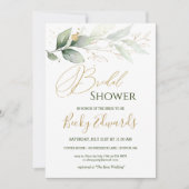 Waterverf Greenery/gouden Vrijgezellenfeest Kaart (Voorkant)