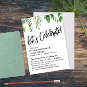 Waterverf Greenery & Handwriting, Laten we vieren Kaart