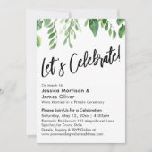 Waterverf Greenery & Handwriting, Laten we vieren Kaart (Voorkant)