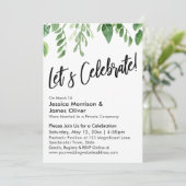 Waterverf Greenery & Handwriting, Laten we vieren Kaart (Staand voorkant)