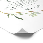 Waterverf Greenery Hexagon Wedding Guest Quilt Poster (Hoek)