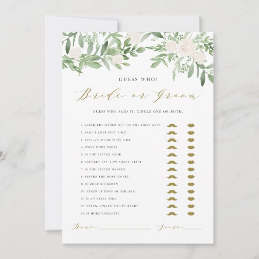 Waterverf Greenery Hij zei dat ze spel Kaart zei (Voorkant)