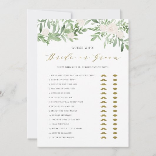 Waterverf Greenery Hij zei dat ze spel Kaart zei (Voorkant)