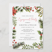 Waterverf Greenery Holiday Engagement Party Kaart (Voorkant)