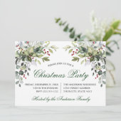 Waterverf Greenery Holly kerstfeest Kaart (Staand voorkant)