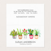 Waterverf Greenery Houseplant Nursery  Visitekaartje (Buitenkant ongevouwen)