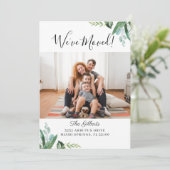 Waterverf Greenery Housewarming Party Foto Kaart (Staand voorkant)