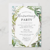 Waterverf Greenery Housewarming Party Foto Kaart (Achterkant)