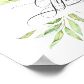 Waterverf Greenery Huwelijkscadeaus Signage Poster (Hoek)