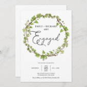 Waterverf Greenery ivy krans modern verloving Kaart (Voorkant / Achterkant)