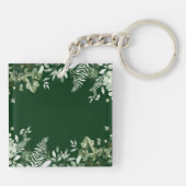 Waterverf Greenery Ivy Sage Ferns Acryl Sleutelhanger (Achterkant)