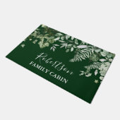 Waterverf Greenery Ivy Sage Ferns Family Cabin Deurmat (Schuin)