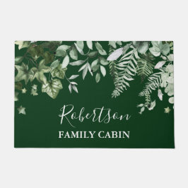 Waterverf Greenery Ivy Sage Ferns Family Cabin Deurmat