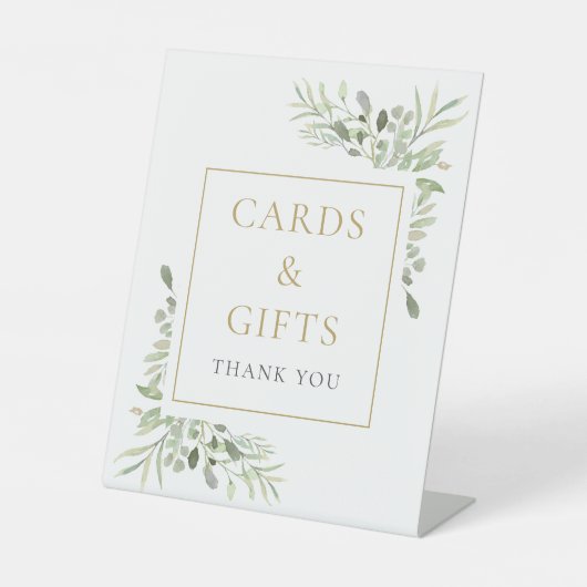 Waterverf Greenery Kaarten en cadeautjes Reclamebord Met Voetstuk (Voorkant)