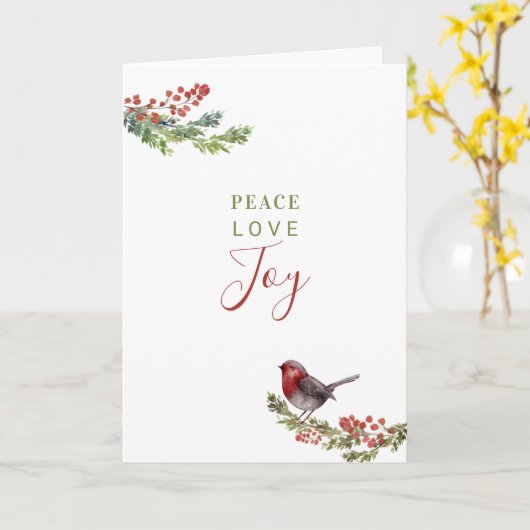 Waterverf Greenery kerstfeestkaartje Kaart (Gele Bloem)