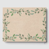Waterverf Greenery | Kraft look bruiloft Gastenboek (Achterkant)
