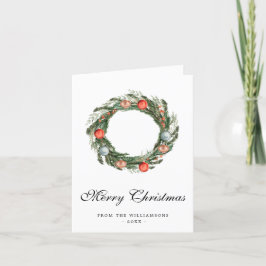 Waterverf Greenery Krans Kerst Kaart